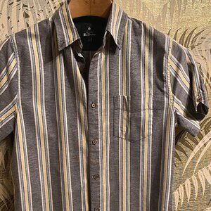 Original BEN SHERMAN Oxford Striped Shirt - Short Sleeve / Men's Sz Med